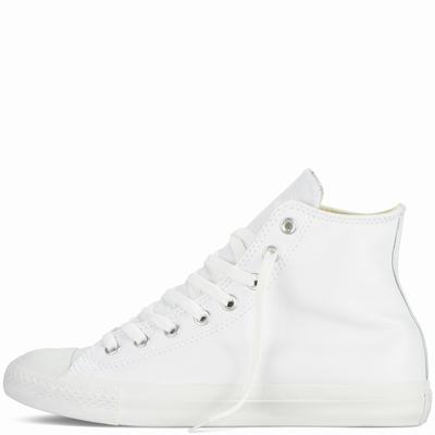 Converse Chuck Taylor All Star Mono Leather High Tops Mens - White Shoes (636GDYNW)